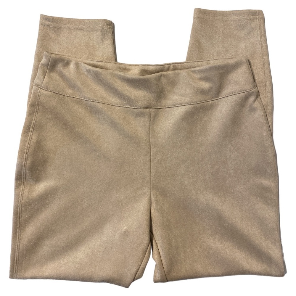 Magaschoni Faux Suede Pants Slim‎ Fit Soft Cream Size L